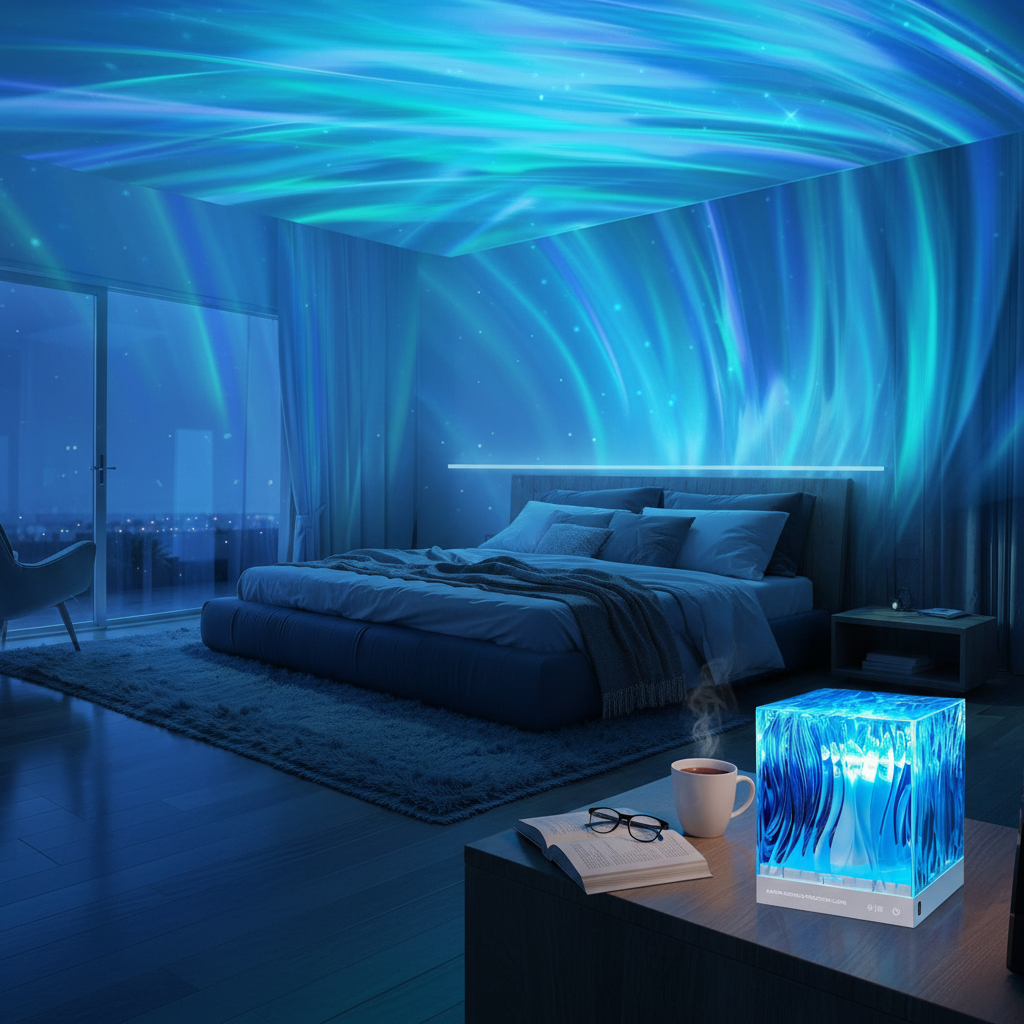 Aurora Borealis Projection Lamp Ocean Atmosphere Lamp Ceiling Starry Night Light Creative Gift for Bedroom Restaurant Decoration