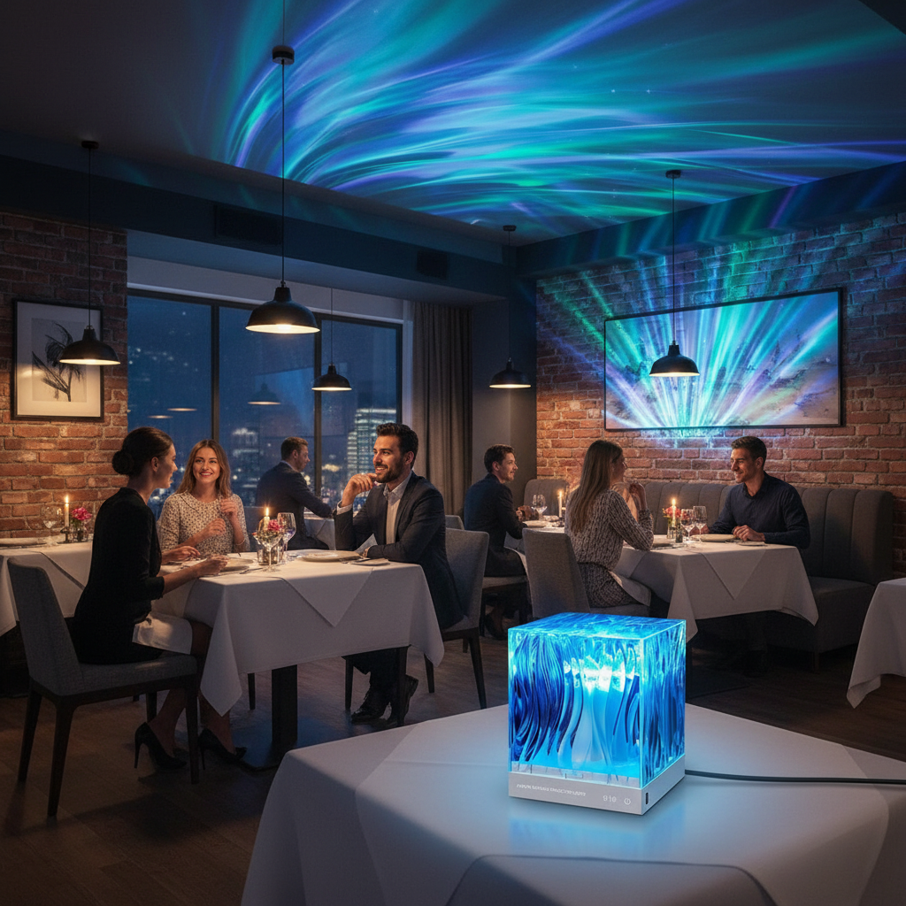 Aurora Borealis Projection Lamp Ocean Atmosphere Lamp Ceiling Starry Night Light Creative Gift for Bedroom Restaurant Decoration